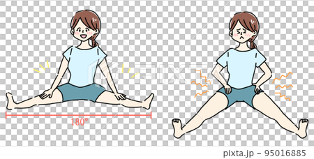 做張開腿伸展運動的女人 95016885