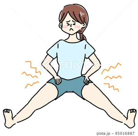 ストレッチする女性　開脚できない 95016887