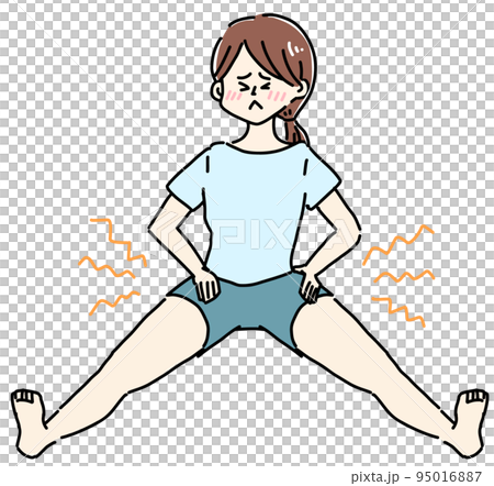 ストレッチする女性　開脚できない 95016887