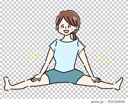 伸展雙腿的女人打開沒有文字 95016888