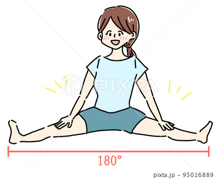 ストレッチする女性　開脚 95016889