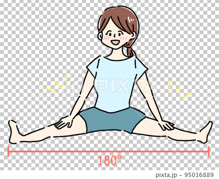 ストレッチする女性　開脚 95016889
