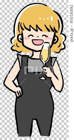 シャンパンで乾杯する女性3 シャンパンで乾杯する女性3 95016892