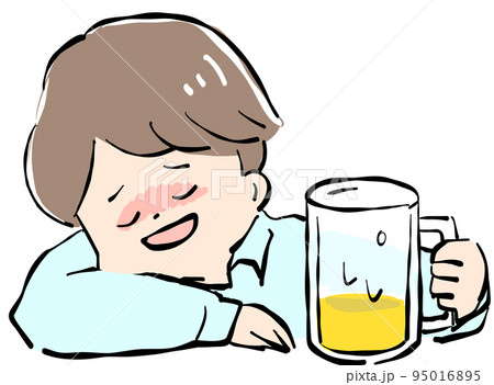 お酒を飲んでご機嫌な男性 95016895