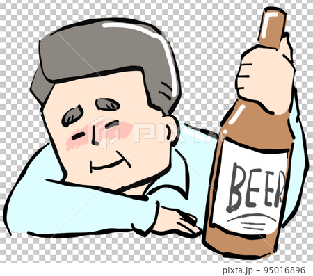 中年男子酒後心情好 中年男子酒後心情好 95016896