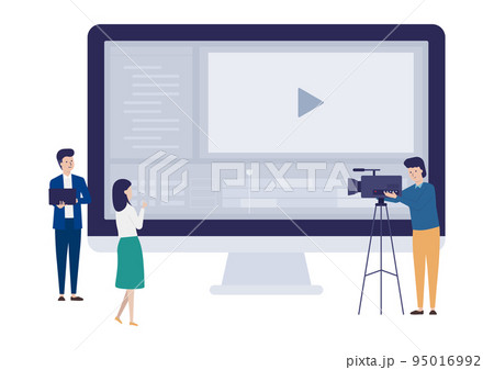 動画編集をする人々のイラスト素材 動画編集をする人々のイラスト素材 95016992