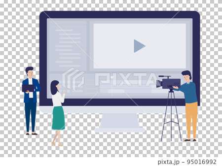 動画編集をする人々のイラスト素材 動画編集をする人々のイラスト素材 95016992