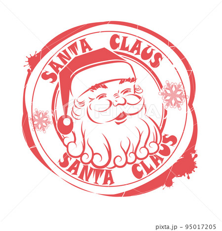 Print with silhouette of merry Santa Claus, Christmas design component 95017205