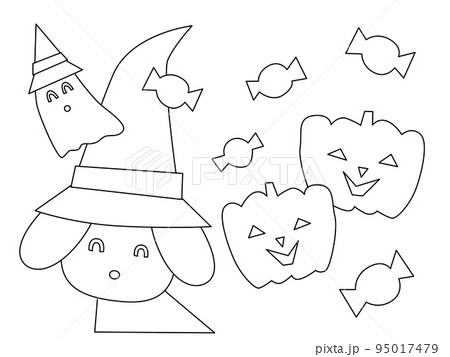 可愛いハロウィンの塗り絵02 95017479