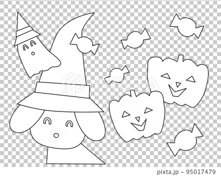 可愛いハロウィンの塗り絵02 95017479
