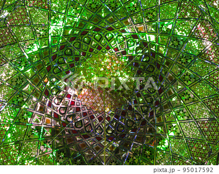 Shah Cheragh mosque mirror mosaic ceiling, Shiraz Iran 95017592