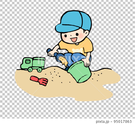 砂場で遊ぶ子どものイラスト 砂場で遊ぶ子どものイラスト 95017863