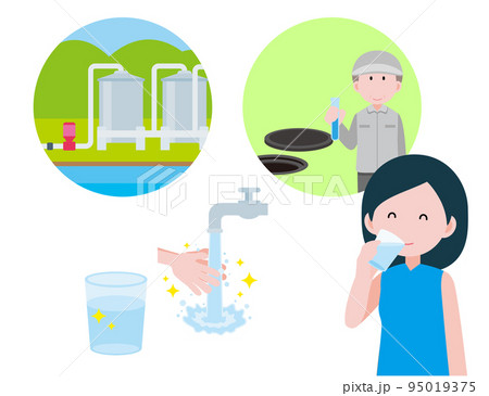 安心で安全な水が利用することができる　イラスト 95019375