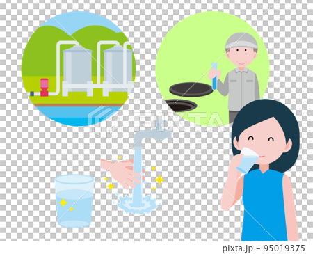安心で安全な水が利用することができる　イラスト 95019375