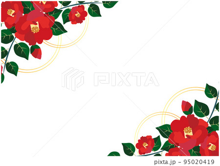 椿の花　正月　年賀 95020419