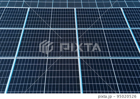 Solar batery in field. Photovoltaic panels for solar energy production. Alternative sustainable energy sources development. Energy crisis in Europe 95020526