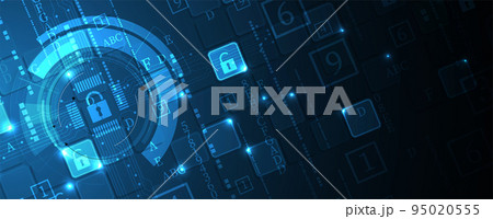 Cyber security and information or network protection. Future technology web services for business and internet project 95020555