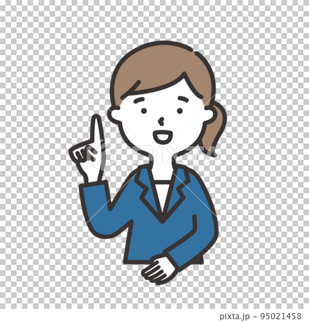 一套衣服，微笑著解釋一個女人的插圖 95021458