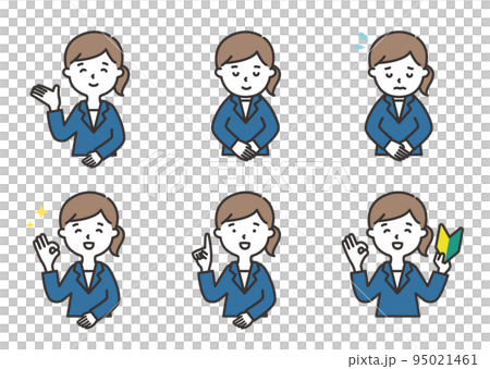 一個女人在一套西裝的插圖集 一個女人在一套西裝的插圖集 95021461