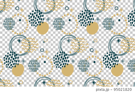 手描きのかわいい幾何学模様のシームレスパターン 95021820