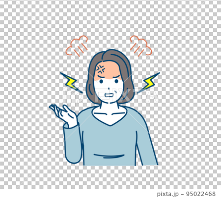 憤怒的中年婦女,憤怒,大喊,沮喪,憤怒,插圖 憤怒的中年婦女,憤怒,大喊,沮喪,憤怒,插圖 95022468