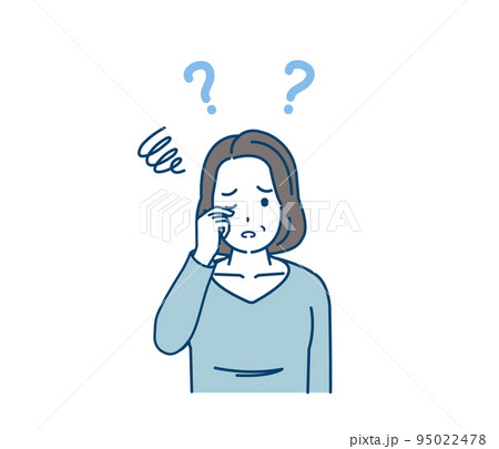 視力が悪くなる中年の女性 視えない 眼 老眼 視界がぼやける 症状 イラスト 視力が悪くなる中年の女性 視えない 眼 老眼 視界がぼやける 症状 イラスト 95022478