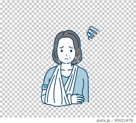 腕を骨折する中年の女性 怪我 ギプス固定 イラスト 腕を骨折する中年の女性 怪我 ギプス固定 イラスト 95022479