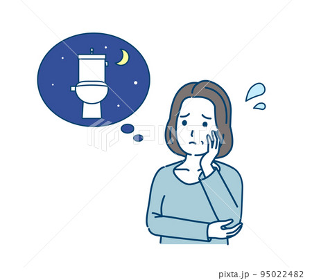 頻尿に困る中年の女性 多尿 尿意 トレイ 症状 イラスト 頻尿に困る中年の女性 多尿 尿意 トレイ 症状 イラスト 95022482