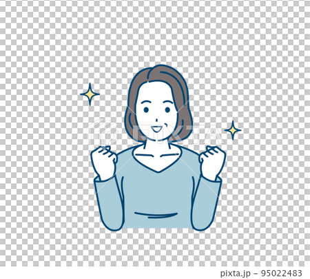 元気で健康な中年の女性 リフレッシュ 笑顔 イラスト 元気で健康な中年の女性 リフレッシュ 笑顔 イラスト 95022483