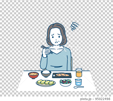 食欲がない 食べれない 味覚障害 中年の女性 ミドル 食事 摂食障害 夏バテ イラスト 食欲がない 食べれない 味覚障害 中年の女性 ミドル 食事 摂食障害 夏バテ イラスト 95022498