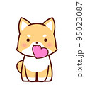 ハートをくわえた柴犬② 95023087