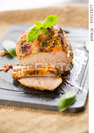 Baked sirloin turkey meat homemade with spices 95023977