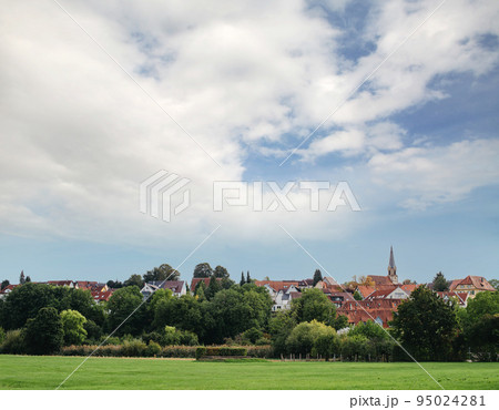 Freiberg am Neckar On the Sunset. Small European town in Baden Wurttemberg, Germany, Europe. Nekar river, southwestern Germany 95024281