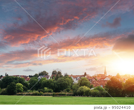 Freiberg am Neckar On the Sunset. Small European town in Baden Wurttemberg, Germany, Europe. Nekar river, southwestern Germany Freiberg am Neckar On the Sunset. Small European town in Baden Wurttemberg, Germany, Europe. Nekar river, southwestern Germany 95024410