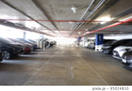 Blur Car Parking background. 95024810