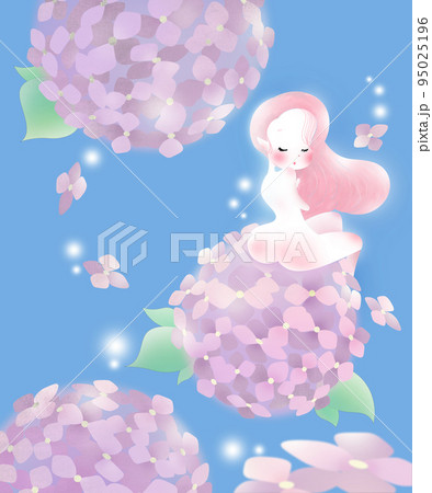 紫陽花と女の子 紫陽花と女の子 95025196