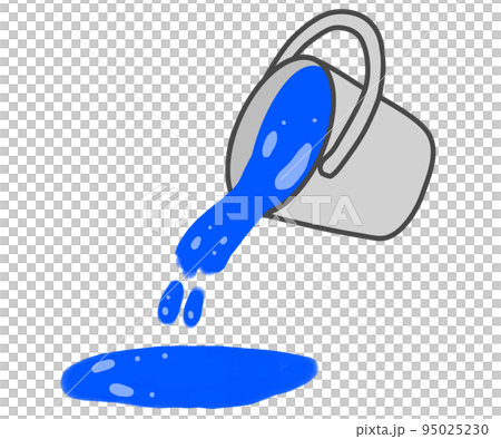 Bucket overflowing with blue paint Bucket overflowing with blue paint 95025230
