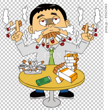 煙草を吸いまくるニコチン中毒者 煙草を吸いまくるニコチン中毒者 95025463