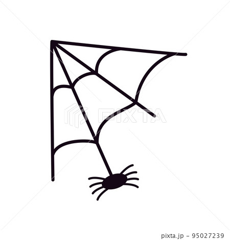 Spider web vector illustration, Halloween icon isolate on white. 95027239
