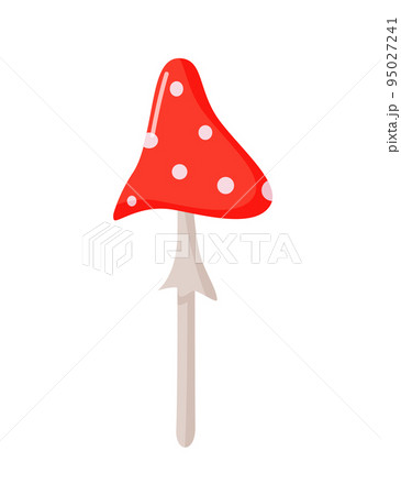 Fly agaric poisonous mushroom, vector cartoon illustration of isolate on white. 95027241