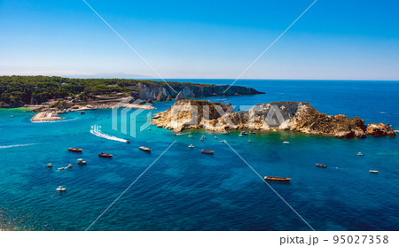 Isole Tremiti island of San Domino and Cretaccio in Gargano Apulia - Italy Isole Tremiti island of San Domino and Cretaccio in Gargano Apulia - Italy 95027358
