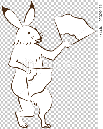 Choju Giga Rabbit 拿著折扇跳舞 Choju Giga Rabbit 拿著折扇跳舞 95029416