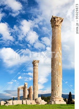 The Temple of Olympian Zeus is a monument of Greece and a former colossal temple at the center of the Greek capital Athens, Greece. 95029873