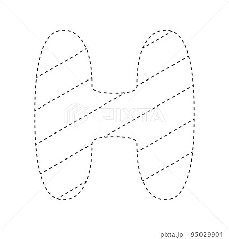 Letter H tracing worksheet for kids 95029904
