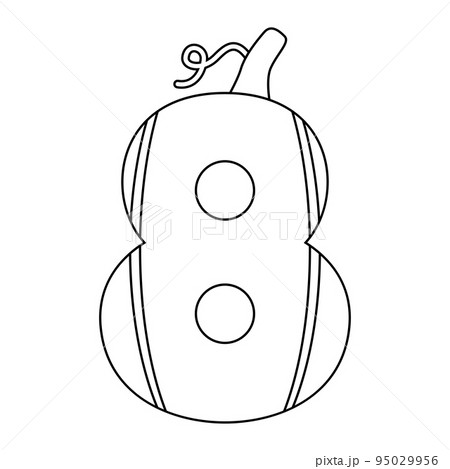 Coloring page with Number 8 for kids 95029956