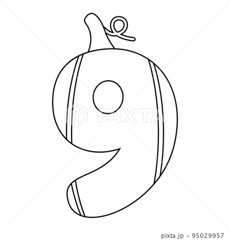Coloring page with Number 9 for kids Coloring page with Number 9 for kids 95029957
