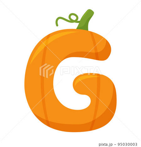 Letter G Pumpkin, vector illustration - Stock Illustration