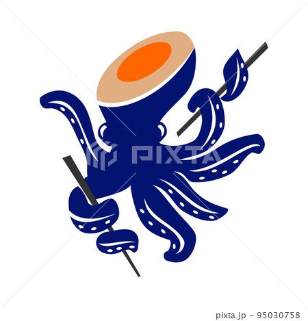 octopus sushi restaurant logo Icon Illustration Brand Identity 95030758