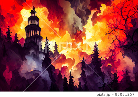 Image Of Halloween Background Vector Illustration 95031257