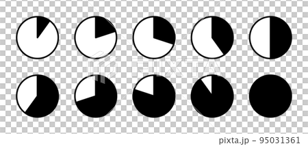 Pie chart simple black and white set Pie chart simple black and white set 95031361